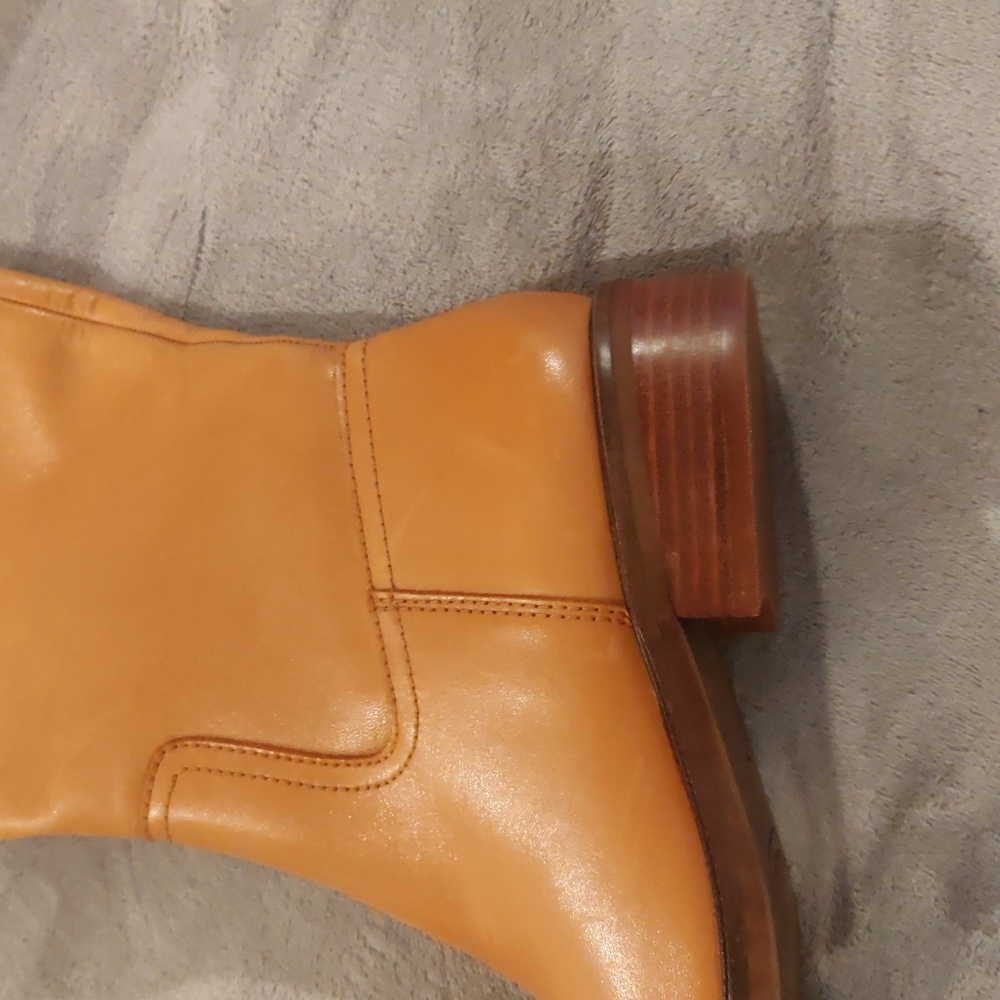 New!Vince Camuto camel leather knee boots Y2K Shabbychic Cottagecore Vintag - Picture 7 of 14